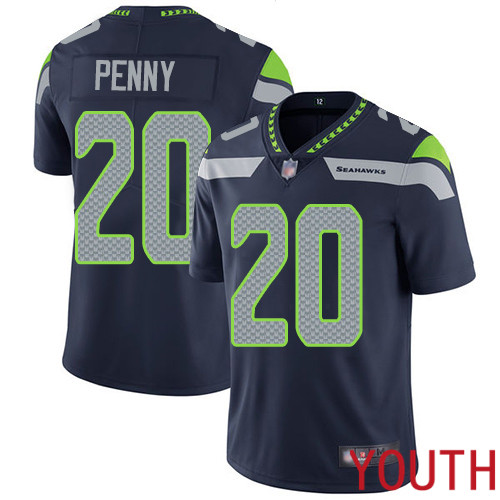 Seattle Seahawks Limited Navy Blue Youth Rashaad Penny Home Jersey NFL Football #20 Vapor Untouchable->women nfl jersey->Women Jersey
